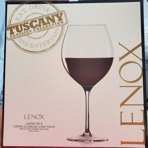 Brand new in box Lenox Tuscany red wine glasses